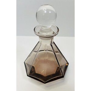 Crystal Perfume Bottle & Stopper Vintage Collezione Glass Line Italy 24% Lead 6”